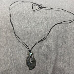 Albacore Black and Silver Pendant Necklace